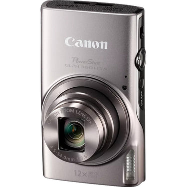Canon PowerShot ELPH 360 HS A (Silver), 20.2MP CMOS, 12x Zoom, OIS, 1080p FHD