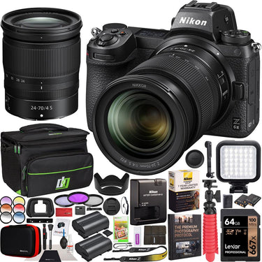 Nikon Z6II Mirrorless Camera Body FX-Format Full Frame + 24-70mm f/4 S Lens Kit Bundle