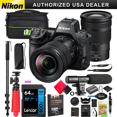 Nikon Z8 Full Frame FX Mirrorless 8K Camera Body + 24-120mm F4 S Lens Kit 1698 Bundle
