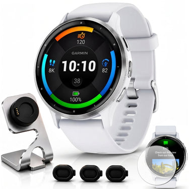 Garmin Venu 3 Health and Fitness GPS Smartwatch (45mm) + Charging Doc + Dust Cover