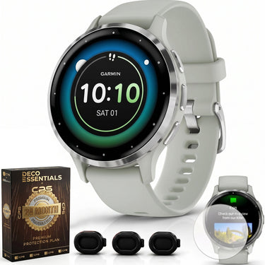 Garmin Venu 3S GPS Smartwatch Steel with Gray Case 41mm + 2 Year Warranty Bundle