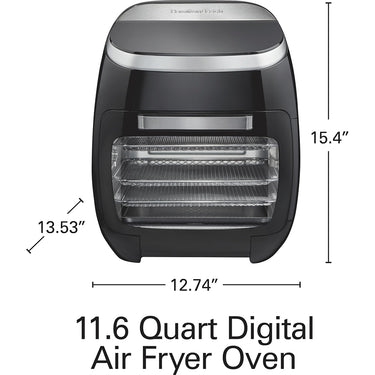 Hamilton Beach 11.6 Qt 6-in-1 Digital Air Fryer Oven with Rotisserie, Black (35073)