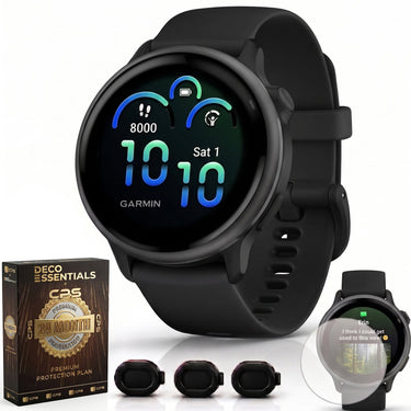 Garmin VIVOACTIVE 6 Health & Fitness GPS Smartwatch, Black + Warranty Bundle