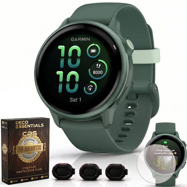 Garmin VIVOACTIVE 6 Health & Fitness GPS Smartwatch, Jasper Green + Warranty Bundle