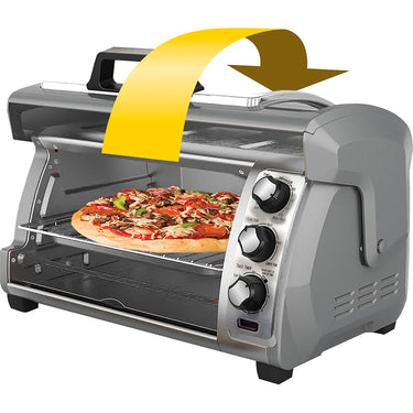 Hamilton Beach Easy Reach Toaster Oven with Convection and Roll-Top Door, Silver (31126D)