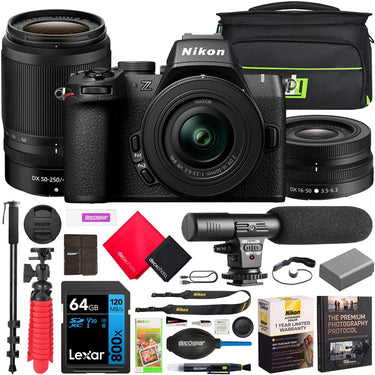 Nikon Z50II Mirrorless Camera + 2 Lens Kit 16-50mm & 50-250mm Content Creator Bundle