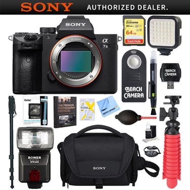 Sony a7III Mirrorless Digital Camera Body + 64GB Memory & Flash Accessory Bundle