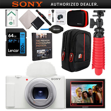 Sony ZV-1 II Vlog Camera with 4K Video for Content Creators and Vloggers White Bundle