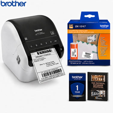Brother Wide Format Wireless Monochrome Label Printer with Labels and Guidebook