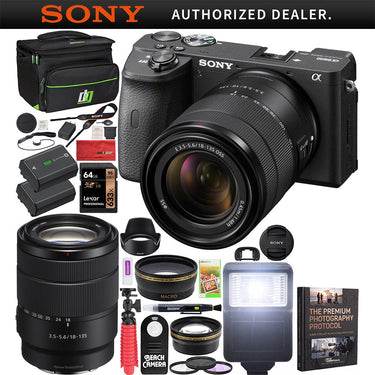 Sony a6600 Mirrorless Camera 4K APS-C ILCE-6600MB 18-135mm Lens Accessory Bundle
