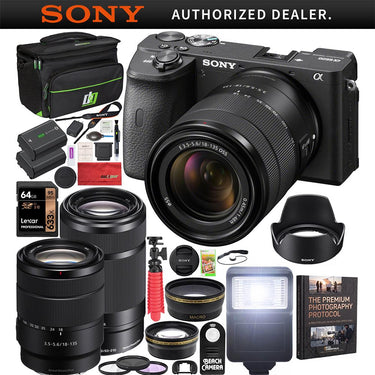 Sony a6600 Mirrorless Camera 4K APS-C ILCE6600MB 2 Lens 18-135mm 55-210mm Bundle