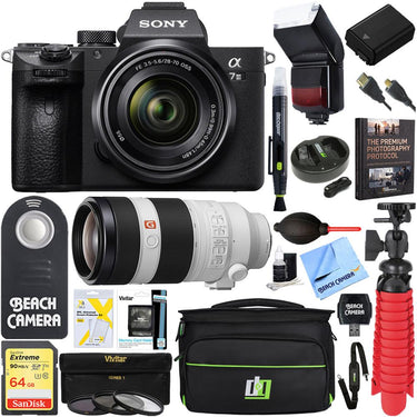 Sony a7III Full-frame Mirrorless Camera w/ 28-70mm + 100-400mm Zoom Lens Bundle