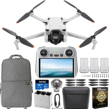 DJI Mini 3 Drone Quadcopter Fly More Combo Kit + RC Smart Remote + Accessory Bundle