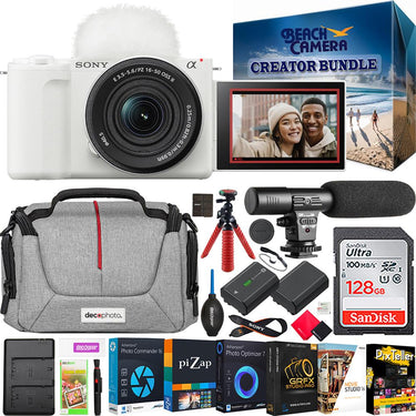 Sony ZV-E10 II Mirrorless Camera White + 16-50mm OSS II Zoom Lens Kit Creator Bundle