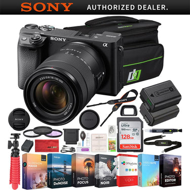 Sony a6400 4K Mirrorless Camera ILCE-6400M/B 18-135mm F3.5-5.6 OSS Zoom Lens Bundle
