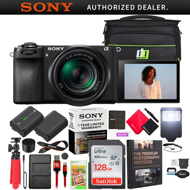 Sony a6700 Alpha APS-C 4K Mirrorless Camera Body with 55-210mm Lens Kit + Pro Bundle