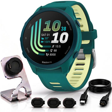 Garmin Forerunner 170 Music Teal Green/Citron with Charging Bundle
