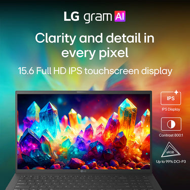 LG gram 15" Copilot+ PC Intel Ultra 7, 32GB RAM, 1TB SSD Touch Laptop, Black