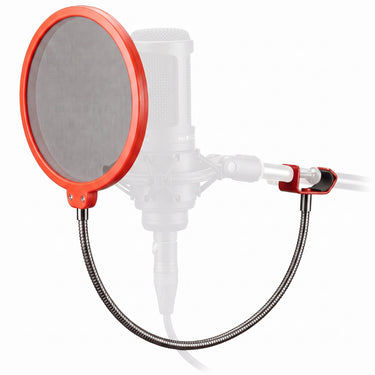 Deco Gear Universal Pop Filter Microphone Wind Screen with Goose Neck Mic Stand Clip