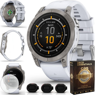 Garmin Epix Pro (Gen 2), 47mm, Sapphire, Titanium w/ Warranty + Accessories Bundle