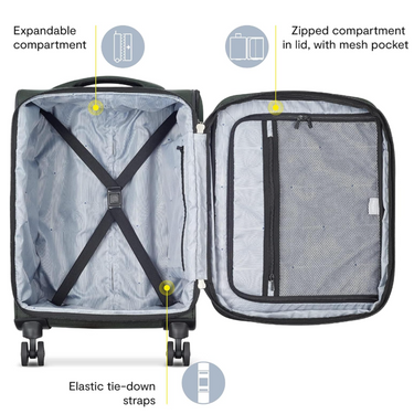 Delsey Sky Max 2.0 Softside Expandable Luggage with Spinner Wheels, Blue, 24 Inch