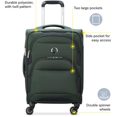 Delsey Sky Max 2.0 Softside Expandable Luggage with Spinner Wheels, Blue, 24 Inch