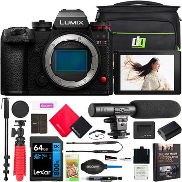 Panasonic LUMIX S1RII Full Frame Mirrorless Camera Body DC-S1RM2 + Accessory Kit Bundle