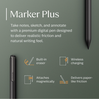 reMarkable Paper Pro Move with Marker Plus and Black Leather Book Folio - Refurbished