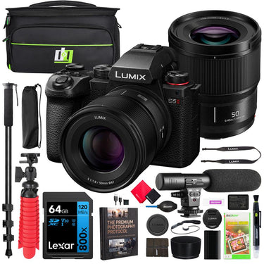 Panasonic LUMIX S5II Full Frame Mirrorless Camera Body with 50mm F1.8 Lens Kit Bundle
