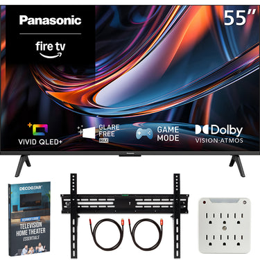 Panasonic 55" W80C 4K UHD 3840x2160 60Hz QLED+ Fire TV (2026) +Mount + Guide Bundle