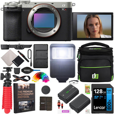 Sony a7CR Full Frame Mirrorless Camera Body Silver + Bag & Essentials Kit Bundle