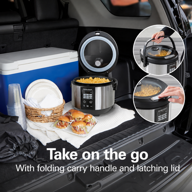 Hamilton Beach Stay or Go 20 Cup Portable Multi Cooker With Lid Latch