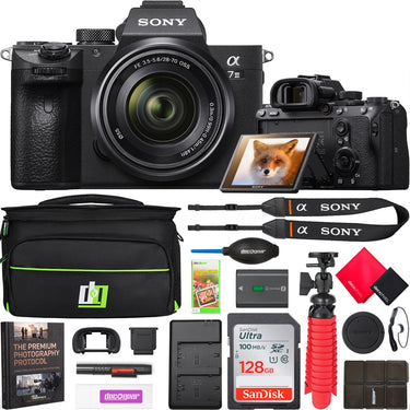 Sony a7 III Mirrorless 4K Camera + 28-70mm Lens + Deco Gear Case & Accessory Bundle