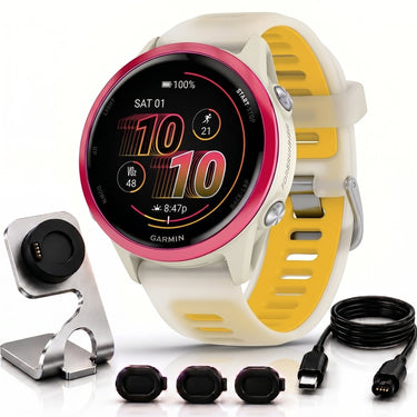 Garmin Forerunner 570 - 42mm GPS Smartwatch Mango Band with Charging Dock Bundle