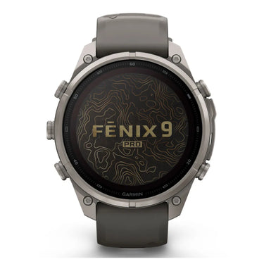 Garmin fenix 9 Pro Solar, 47 mm Titanium with Pebble Gray/Silver Gray Silicone Band