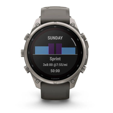 Garmin fenix 9 Pro Solar, 47 mm Titanium with Pebble Gray/Silver Gray Silicone Band