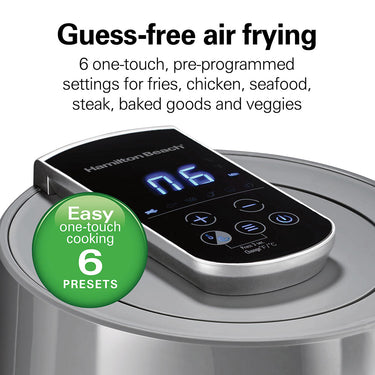 Hamilton Beach 3.7 Quart/3.5 Liter Digital Air Fryer, Gray (35051C)
