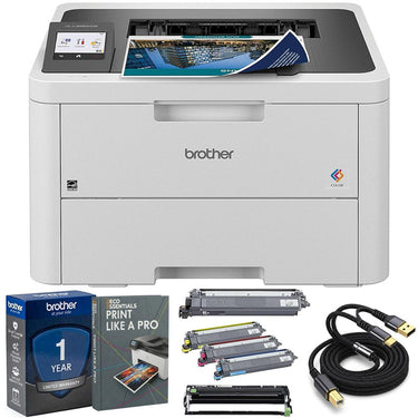 Brother HLL3280CDW Laser Printer with Deco Gear Printer eBook and Printer Cable