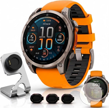 Garmin Fenix 8 51 mm, AMOLED Sapphire, Titanium Band + Charging Doc + Dust Cover