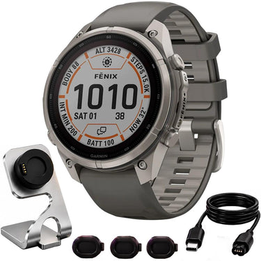 Garmin fenix 9 Pro inReach, Solar, 47mm Titanium + Essential Protection Bundle