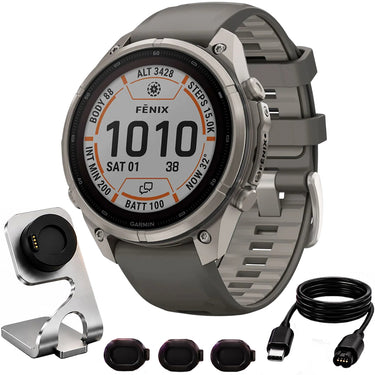 Garmin fenix 9 Pro inReach, Solar, 47mm Titanium + Essential Protection Bundle