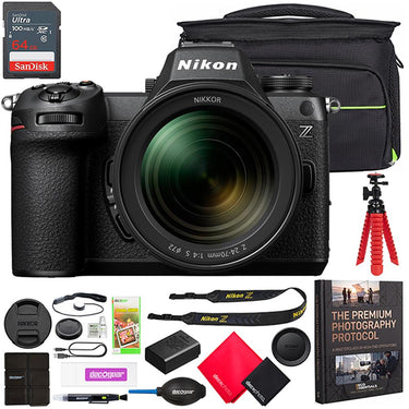 Nikon Z6III Full Frame Mirrorless Camera + 24-70mm Lens + FTZ II and Accessory Bundle