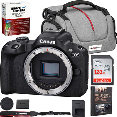 Canon EOS R50 Mirrorless Camera Body (Black) 5811C002 + Accessories Bundle