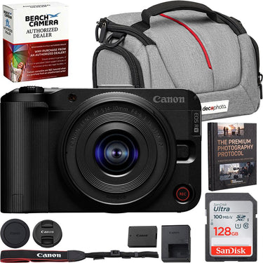 Canon EOS R50 V Mirrorless Camera w/ RF S14-30mm F4-6.3 Lens + 64GB Card Bundle