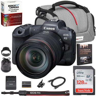 Canon EOS R5 Full Frame Mirrorless Camera Body+Lens Kit with Accessories Bundle