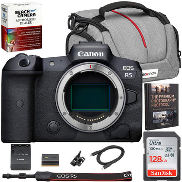 Canon EOS R5 Full Frame Mirrorless Camera Body with 45MP + Accessories Bundle