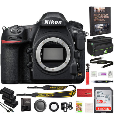 Nikon D850 Digital SLR 45.7MP 4K FX Camera Body Deco Gear Case 2x Battery Editing Kit