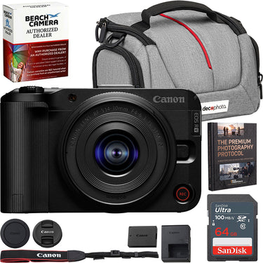 Canon EOS R50 V Mirrorless Camera w/ RF S14-30mm F4-6.3 Lens + 64GB Card Bundle