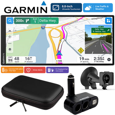 Garmin Drive (8.8") GPS Navigator with Deco Gear Case & Multifunction Car Socket
