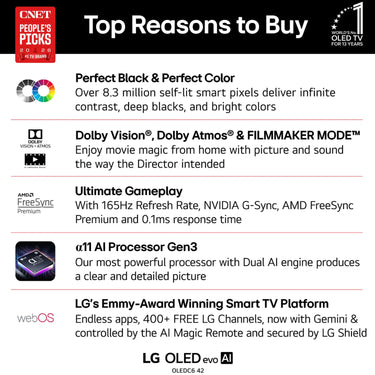 LG 48 inch OLED evo AI C6 4K Smart webOS TV (2026)